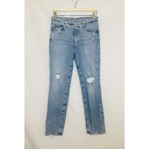 Adriano Goldschmied Saige High Rise Straight Distressed Blue Jeans Women's‎ 27